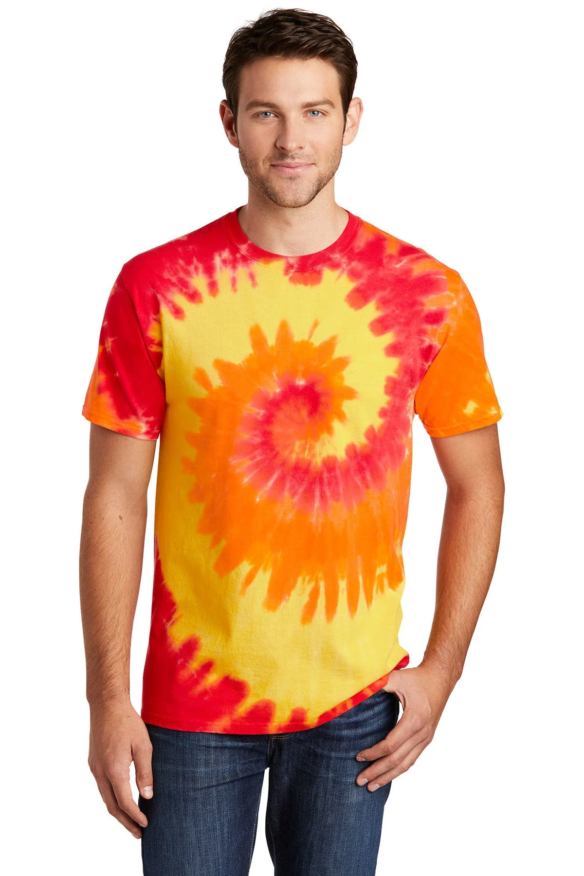 Port & Company Tie-Dye Customized Tee's, Blaze Rainbow