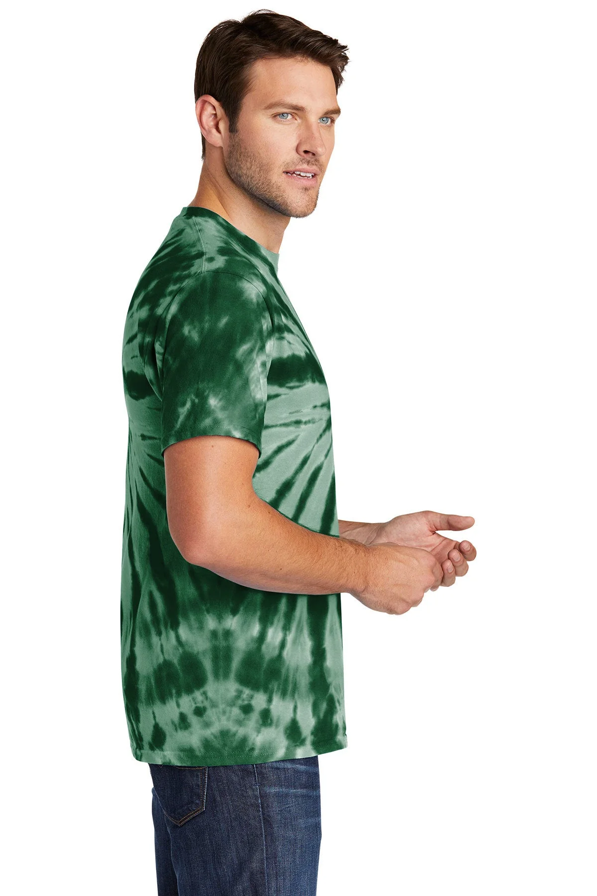 Port & Company Tie-Dye Customized Tee's, Forest Green - Image 3