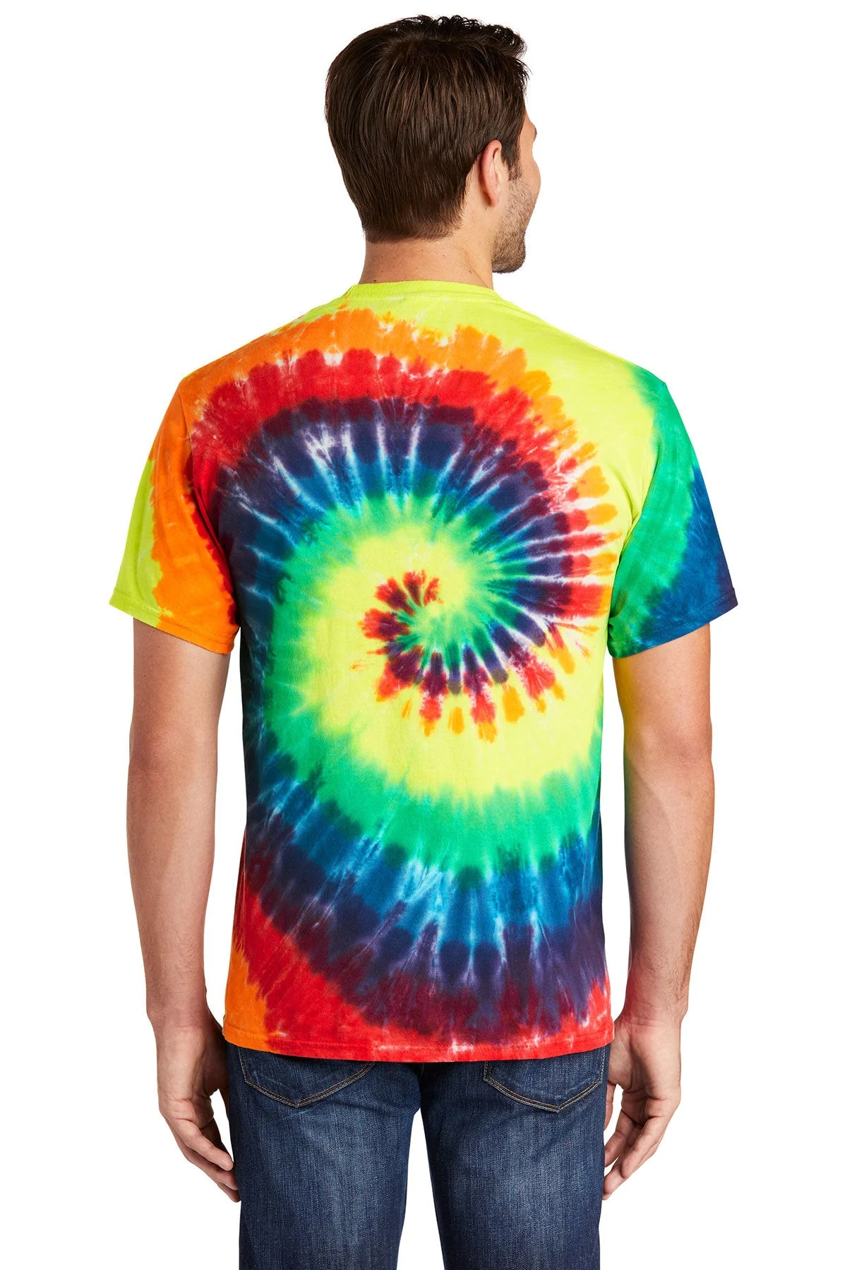 Port & Company Tie-Dye Branded Tee's, Rainbow - Image 2