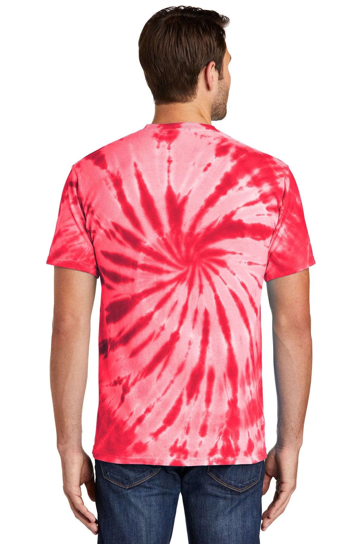 Port & Company Tie-Dye Branded Tee's, Red - Image 2