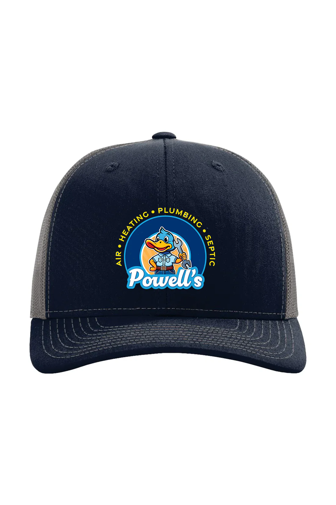 Richardson Snapback Trucker Cap, Navy Charcoal [Powell's Plumbing LLC] - Image 4