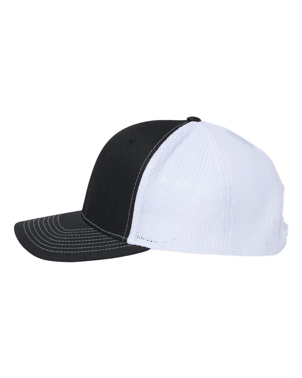 Richardson Flex Adjustable Trucker Cap, Black/ White [Cunningham & Associates, LLC] - Image 3