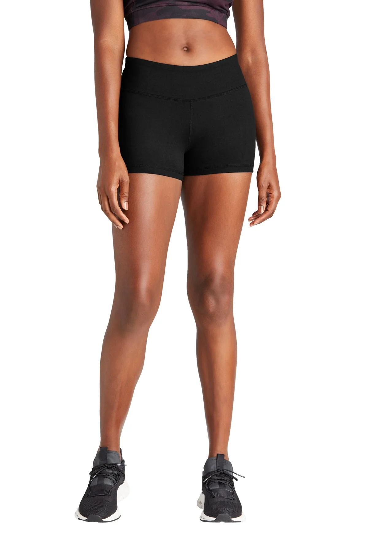 Sport-Tek Ladies Custom Interval 3 Shorts, Black - Image 4