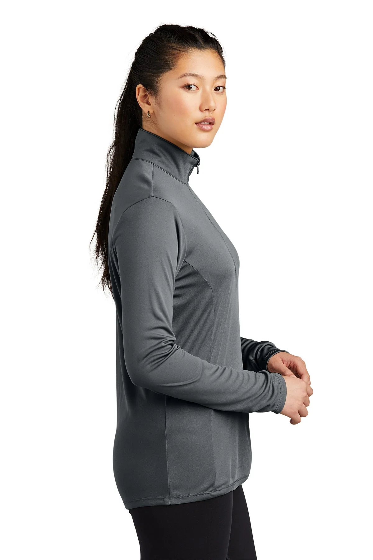 Sport-Tek Ladies PosiCharge Competitor 1/4-Zip Pullover, Iron Grey [Burtness] - Image 3
