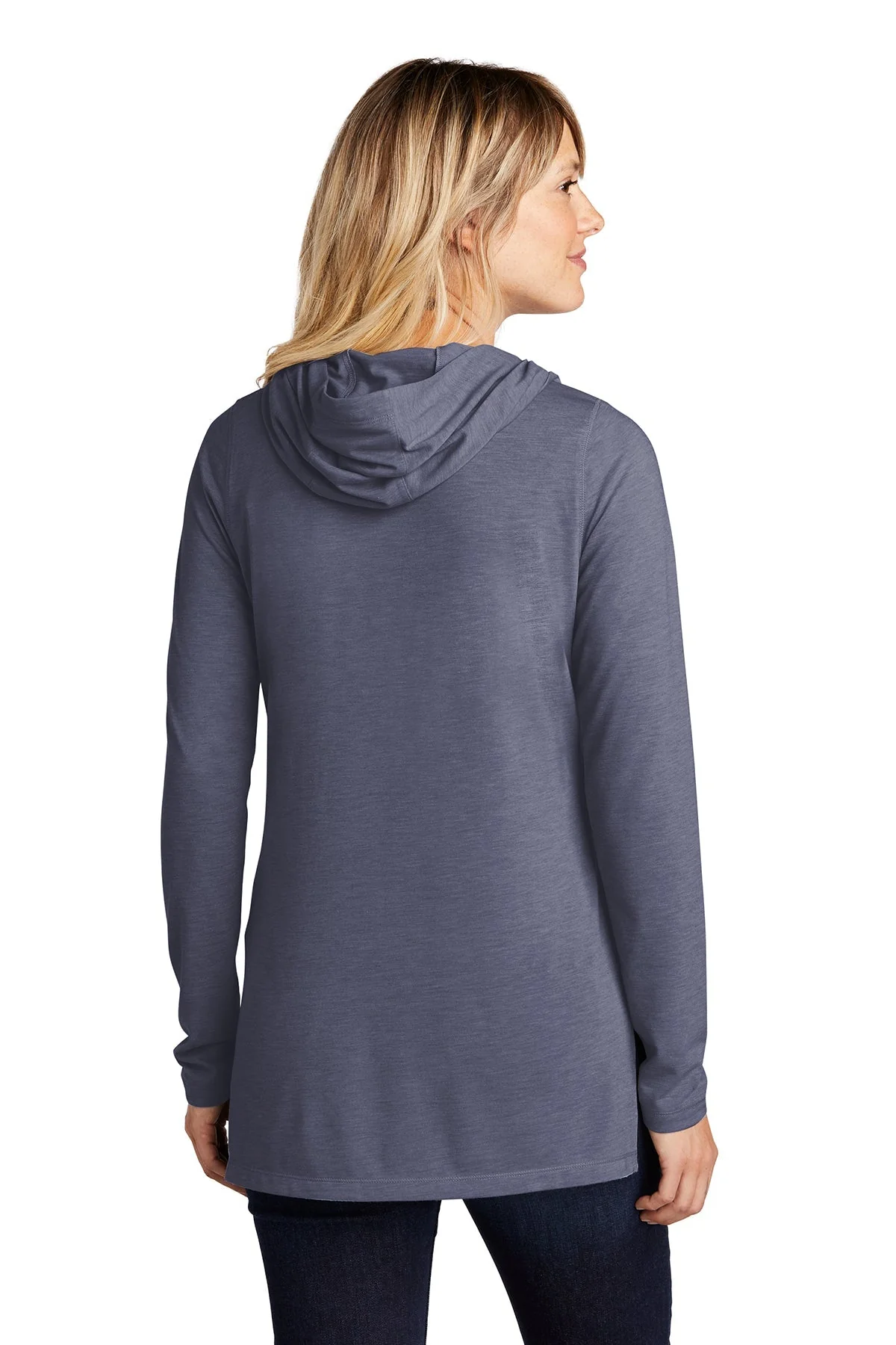 Sport-Tek Ladies PosiCharge Long Sleeve Hoodie, True Navy Heather [GuidePoint Security] - Image 2