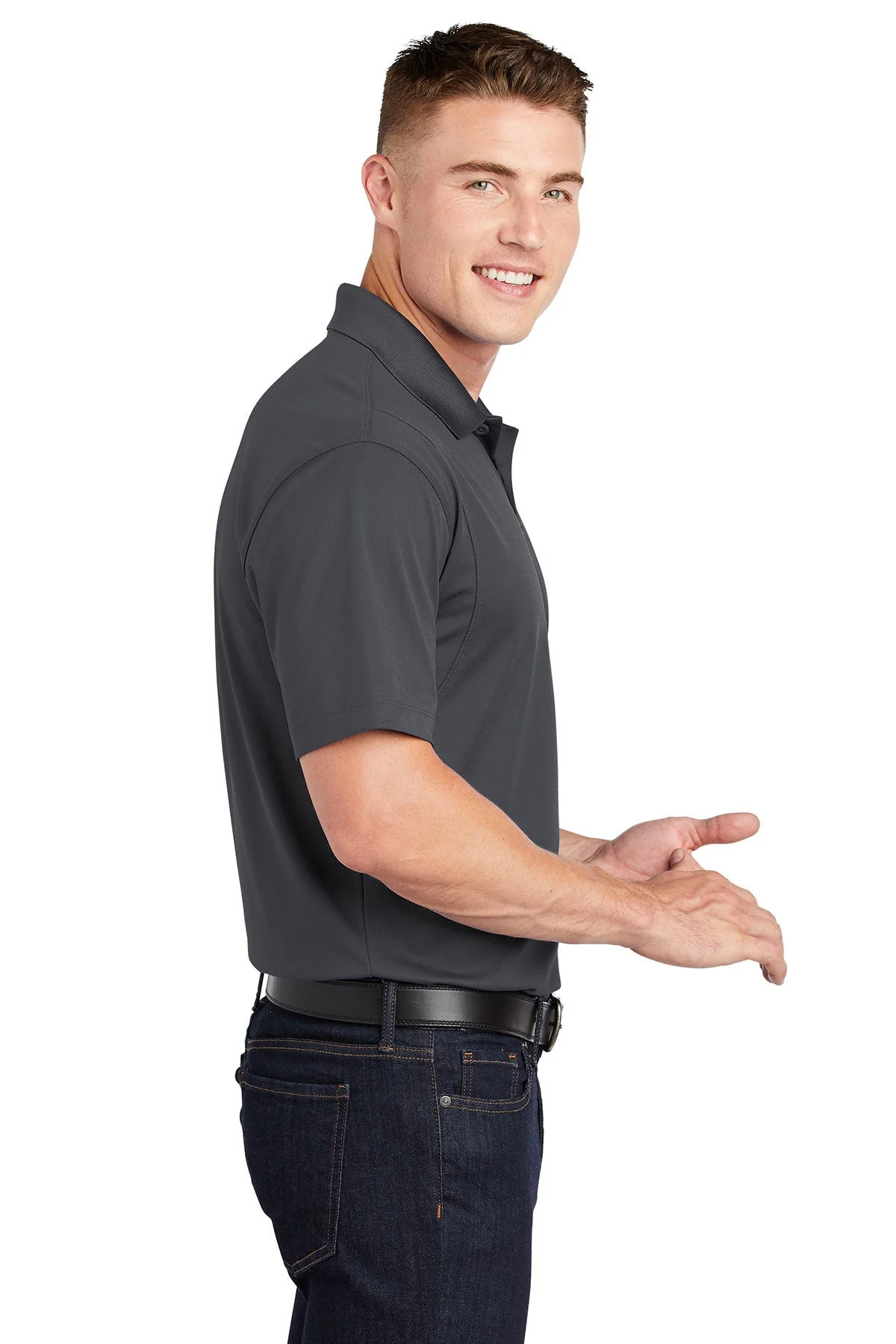 Sport-Tek Micropique Sport-Wick Polo, Iron Grey [NexTech Solutions] - Image 3