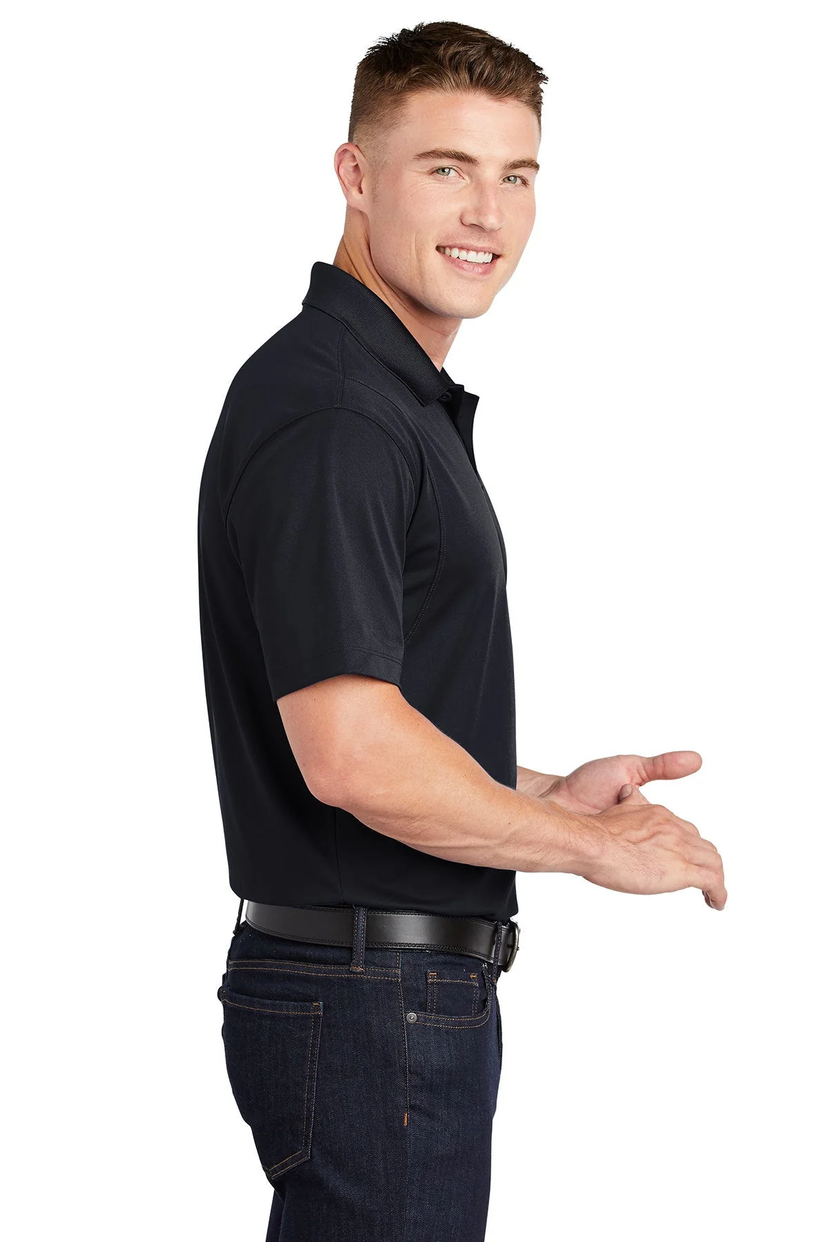 Sport-Tek Micropique Sport-Wick Polo, Black [Eastside Vocational Services, Inc.] - Image 3