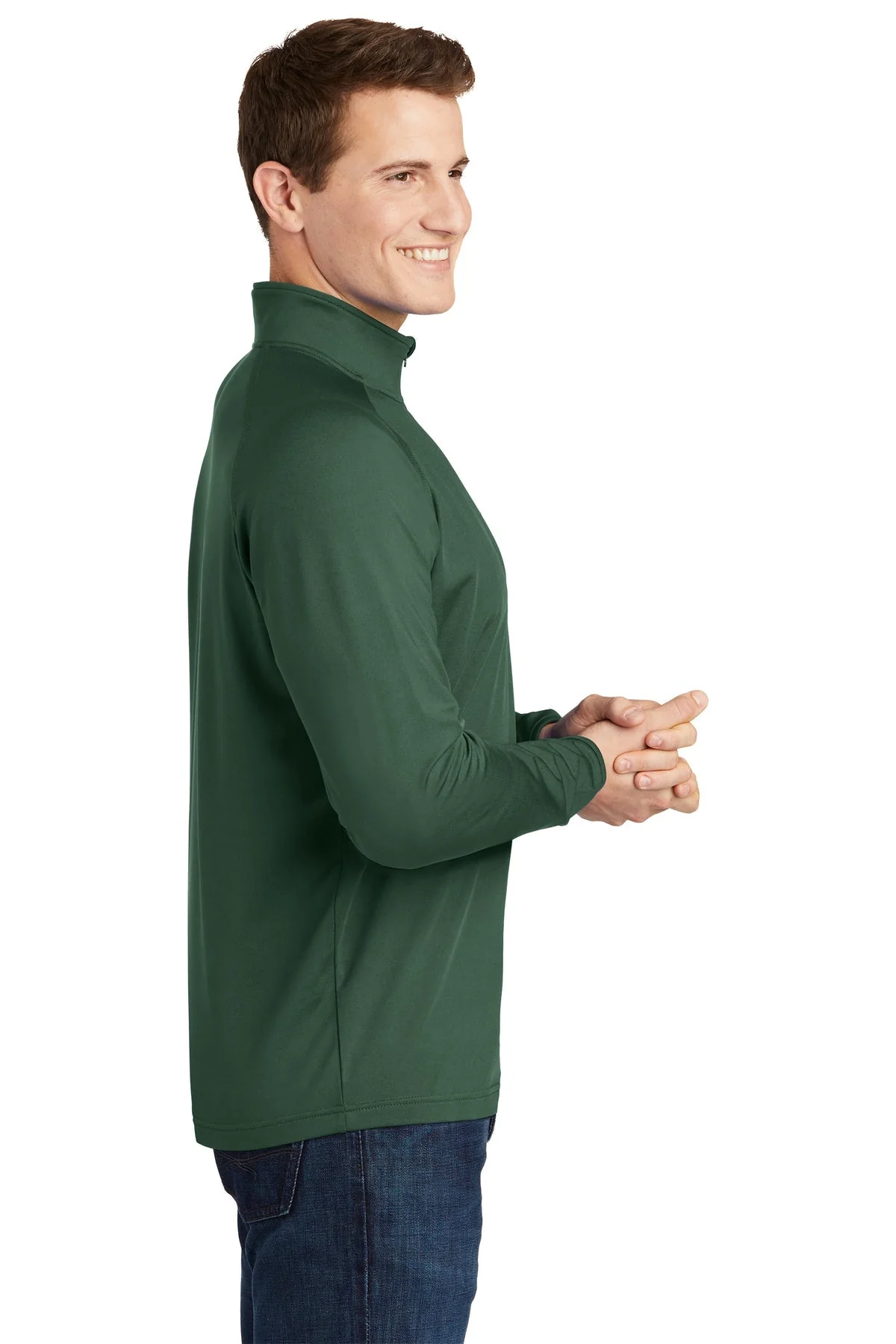 Sport-Tek Sport-Wick Stretch 1/2-Zip Pullover, Forest Green [State Bank of Toledo] - Image 3