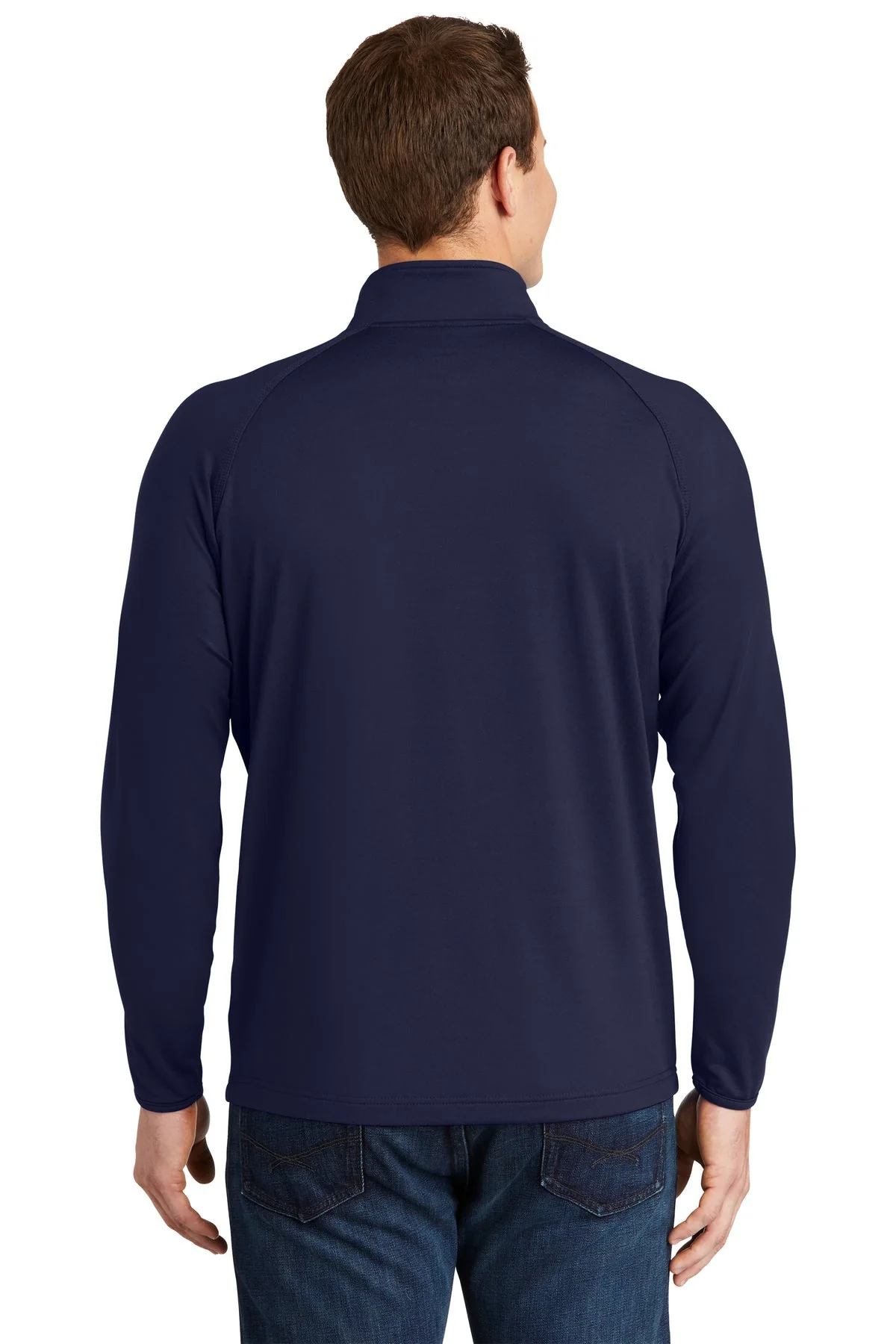 Sport-Tek Sport-Wick Stretch 1/2-Zip Pullover, True Navy [The Braff Group] - Image 2