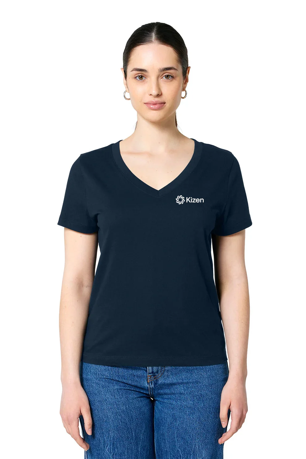 Stanley Stella Women’s Isla V-Neck Tee, French Navy [Kizen]