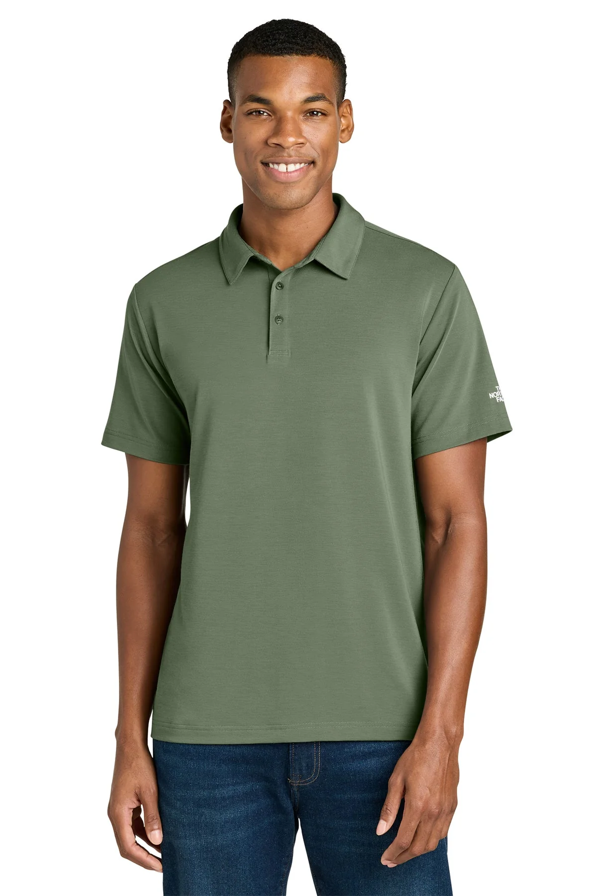 The North Face Canyon Crest Custom Polos, Bark Mist Green - Image 4