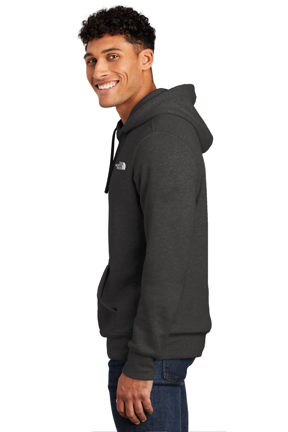North Face Chest Logo Hoodie NF0A7V9B TNF Black Heather - Image 3