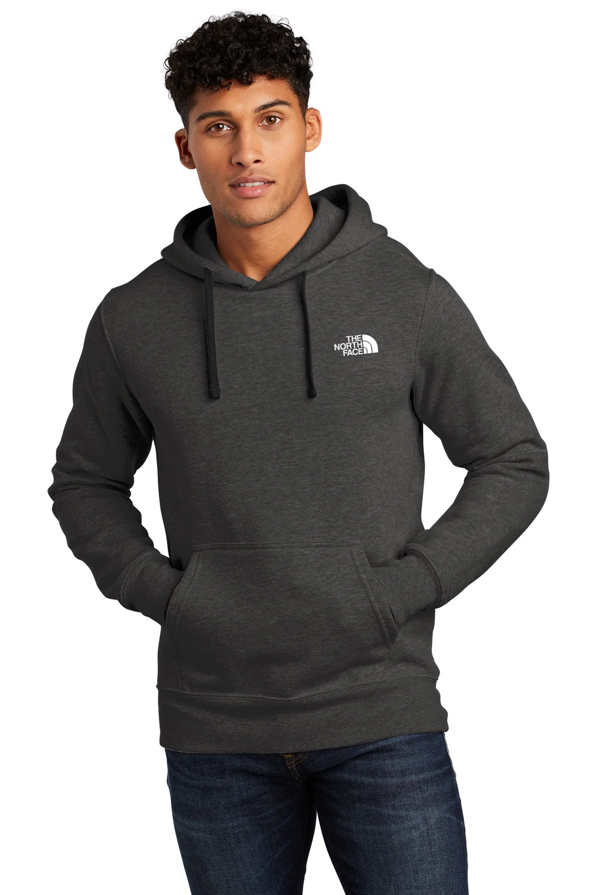 North Face Chest Logo Hoodie NF0A7V9B TNF Black Heather - Image 4