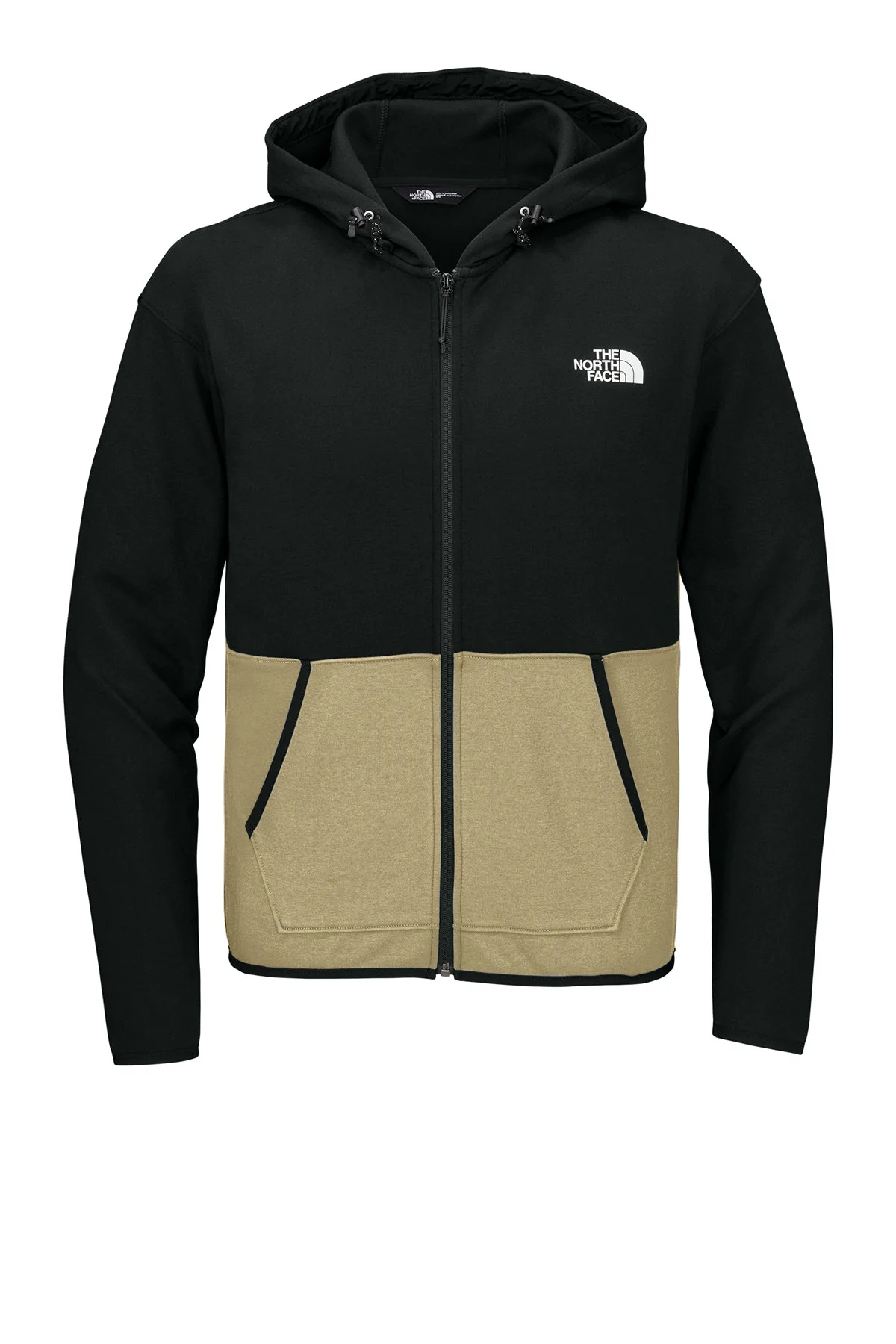 North Face Double-Knit Zip Custom Hoodies, Khaki Stone/ Black - Image 3