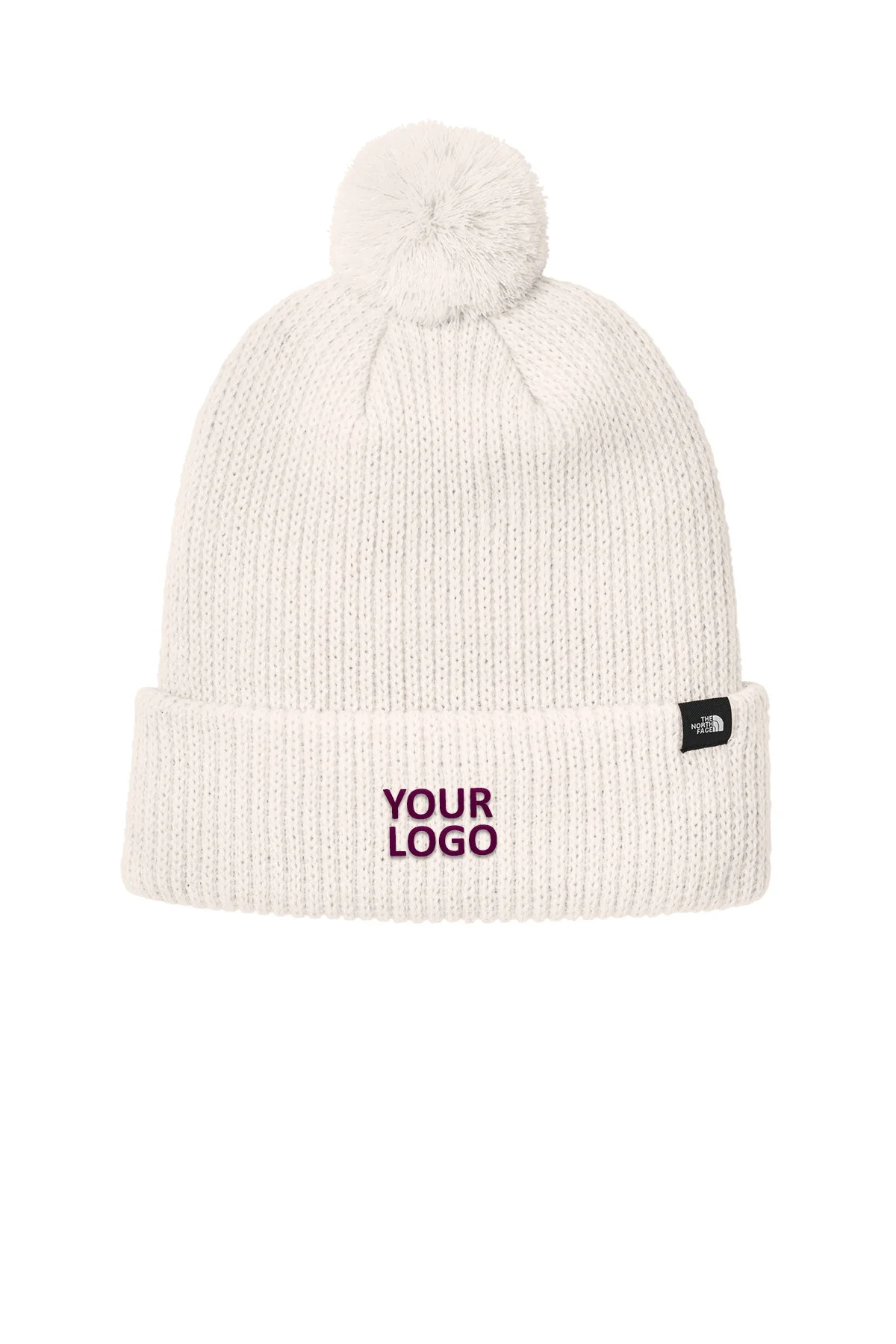 The North Face Pom Custom Beanies, Vintage White