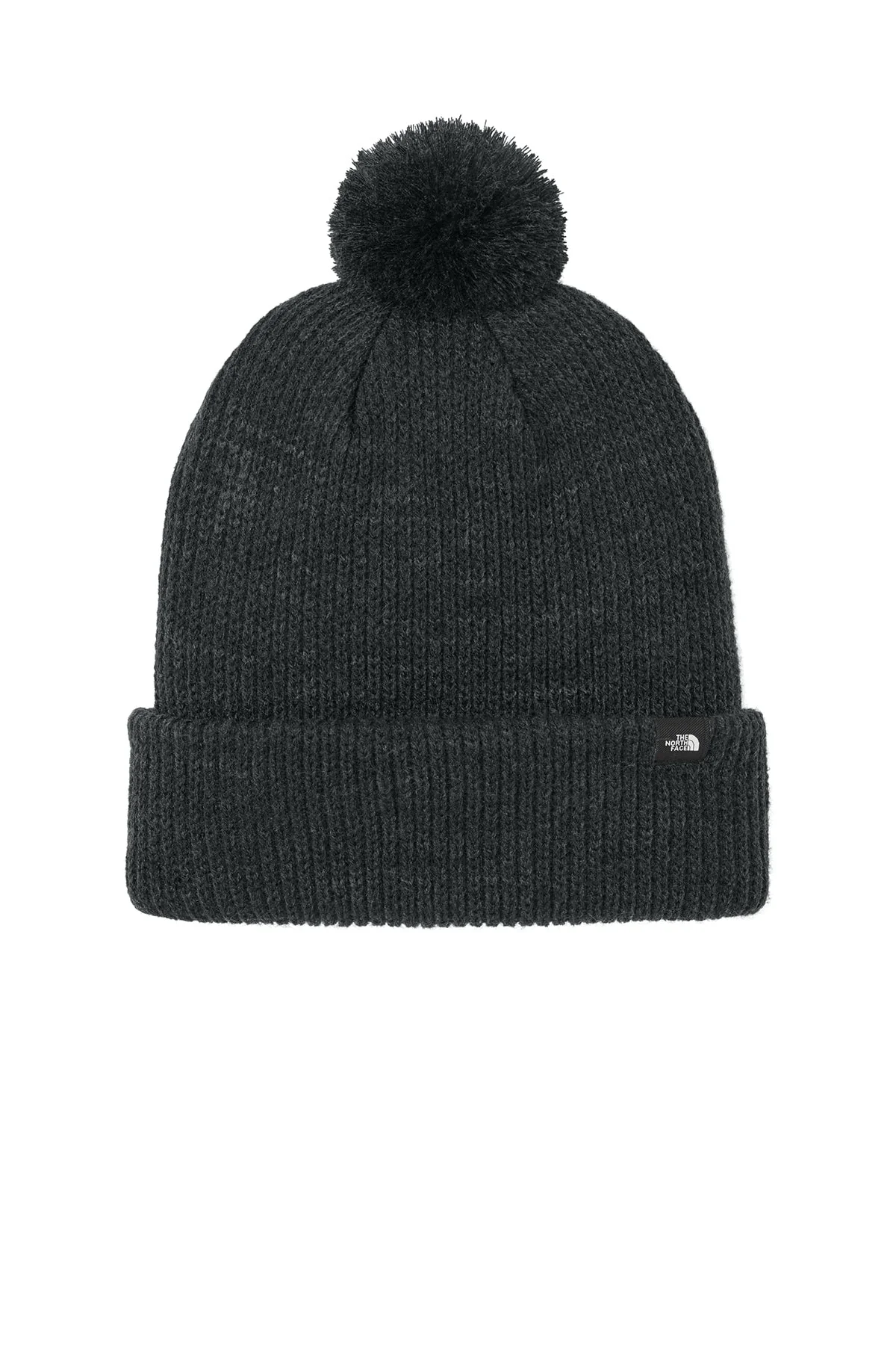 The North Face Pom Beanie, TNF Black Heather [Olive Crest] - Image 3