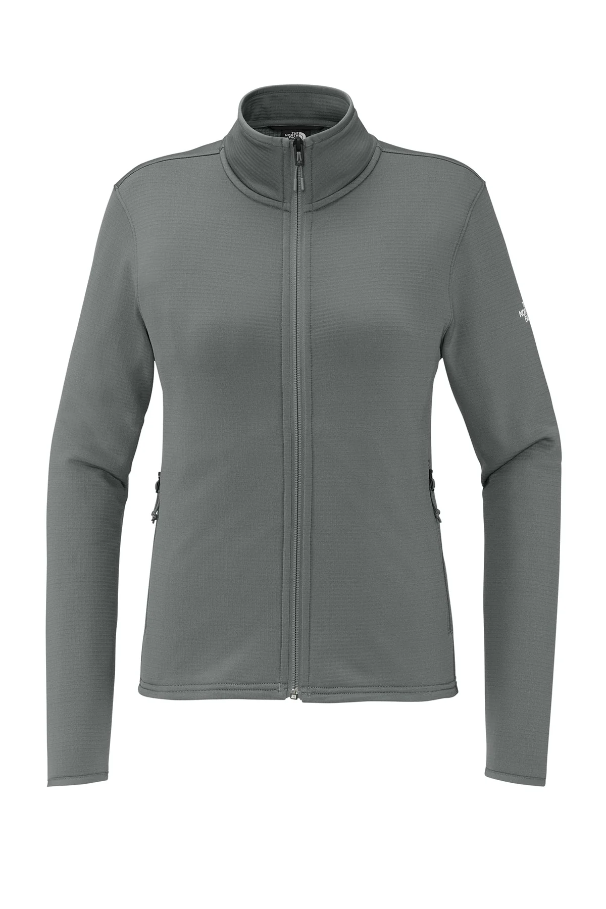 The North Face Womens Aim Full-Zip Fleece Custom Jackets, Smoked Pearl Grey - Image 3