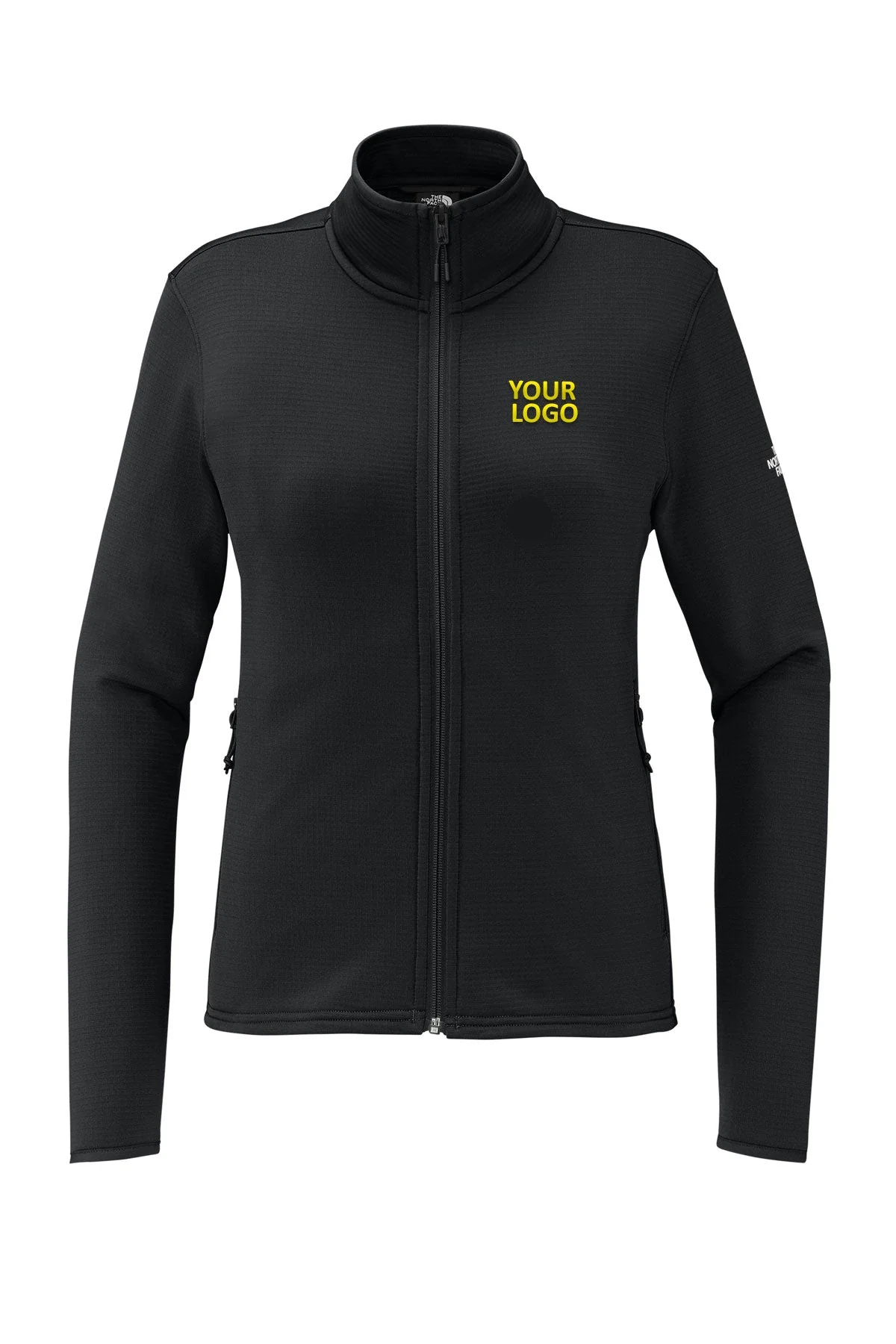 The North Face Womens Aim Full-Zip Fleece Custom Jackets, TNF Black