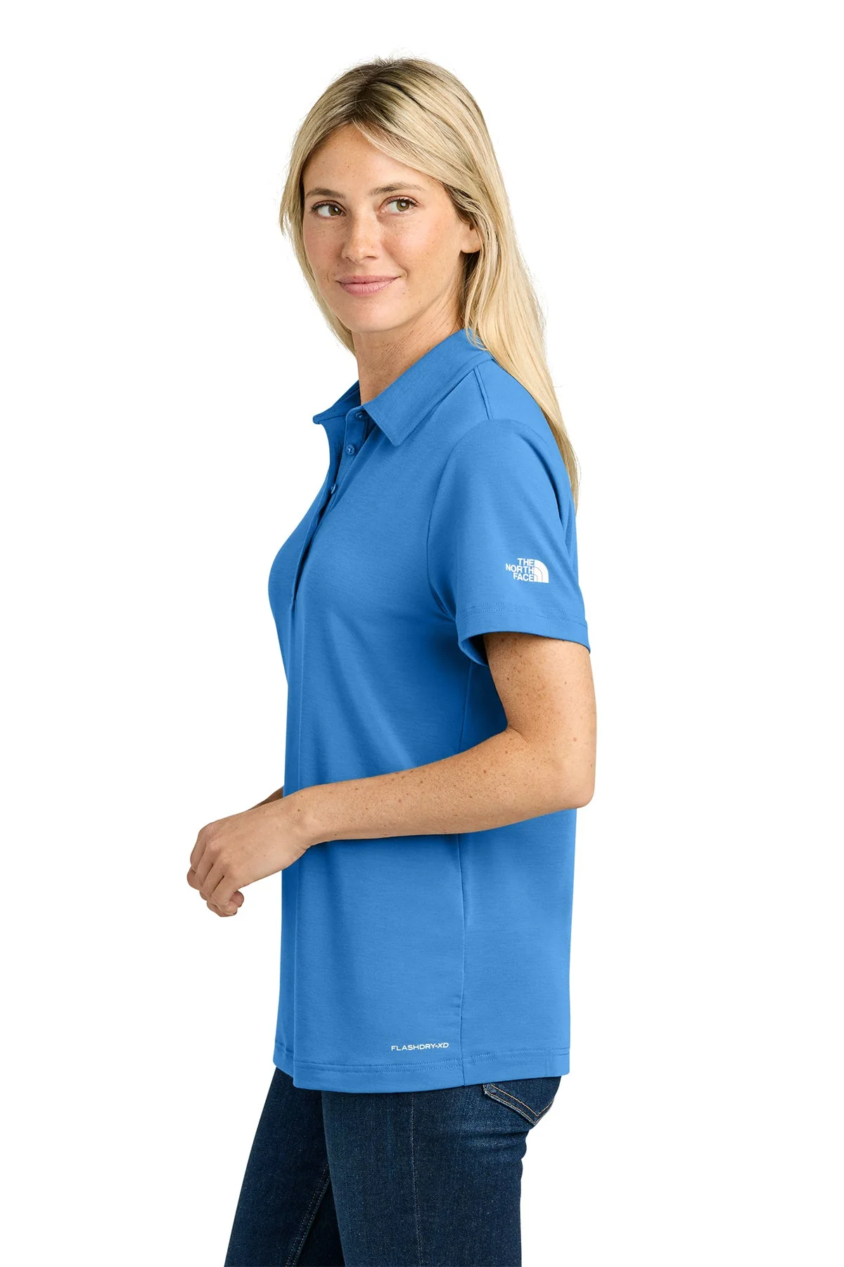 The North Face Womens Canyon Crest Custom Polos, Marina Blue - Image 3