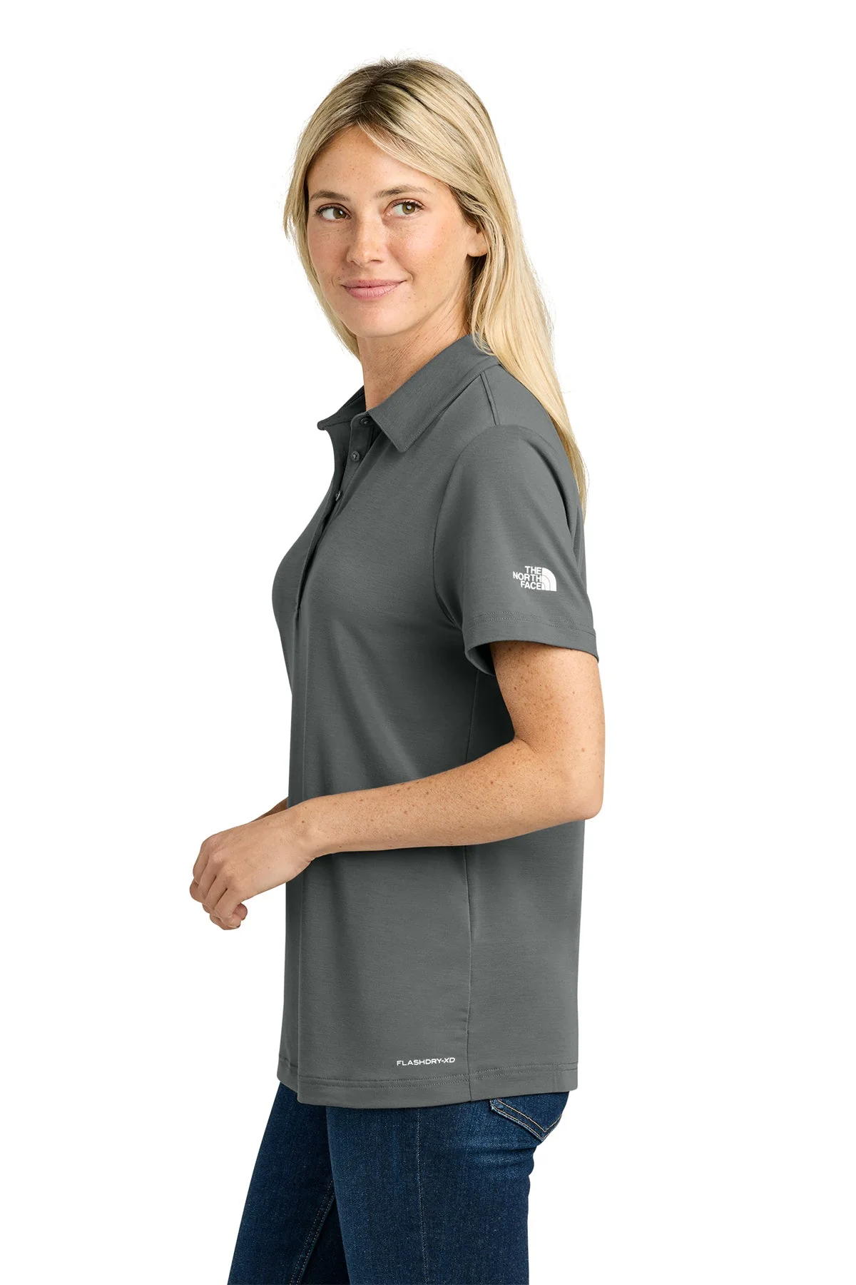 The North Face Womens Canyon Crest Custom Polos, Smoked Pearl Grey - Image 3