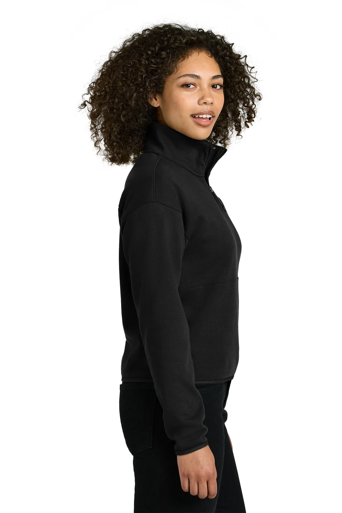 The North Face Womens Double-Knit 1/2-Zip Fleece, Black [Calvada Surveying Inc] - Image 3