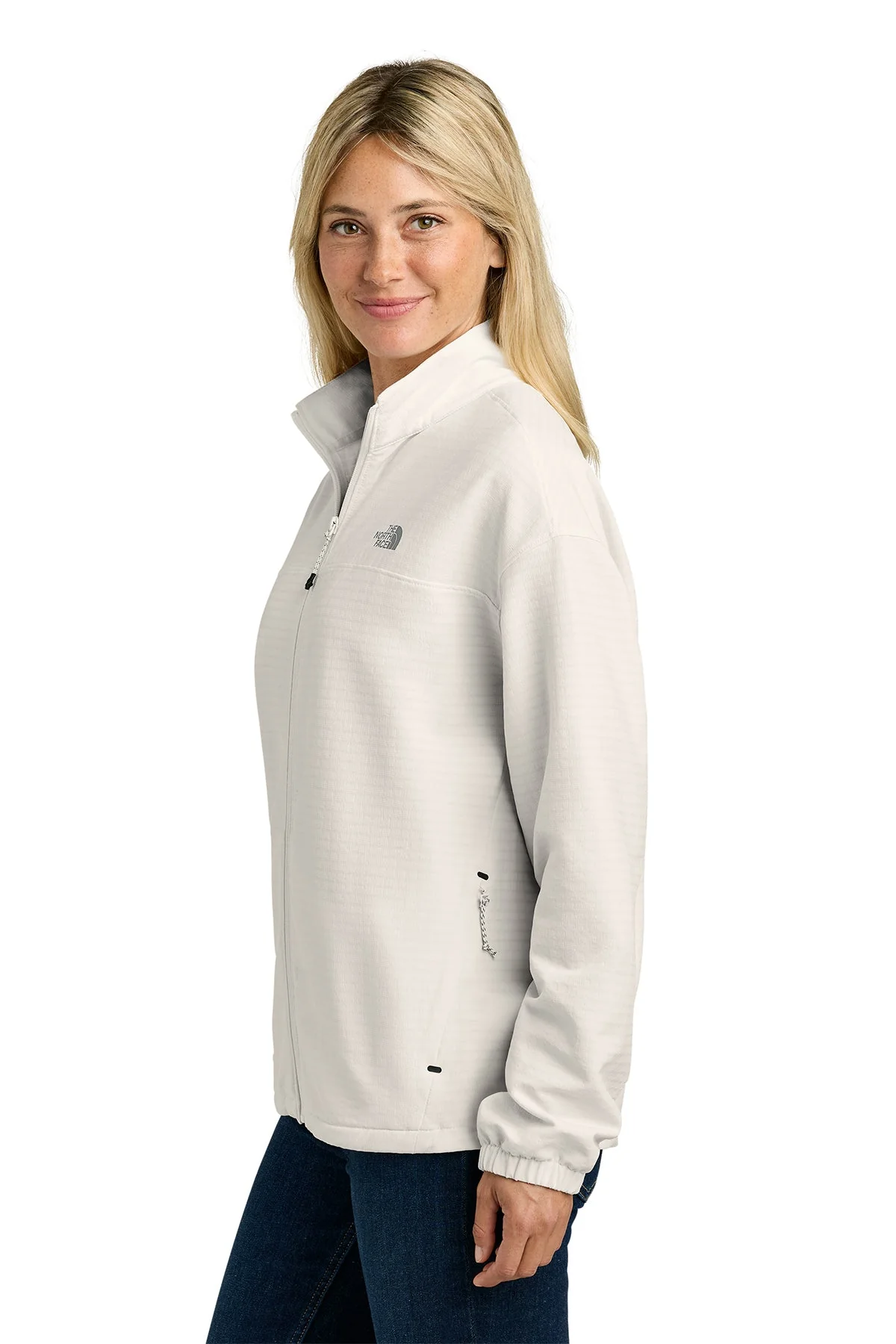 The North Face Womens Mountain Horizon Custom Jackets, White Dune - Image 3