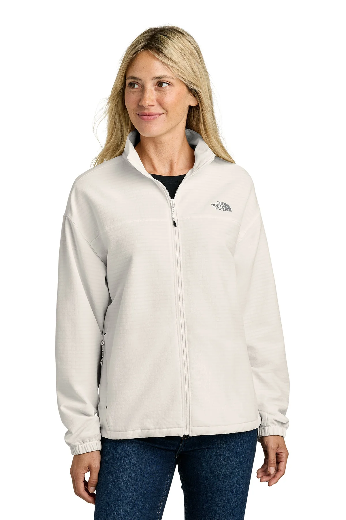 The North Face Womens Mountain Horizon Custom Jackets, White Dune - Image 4