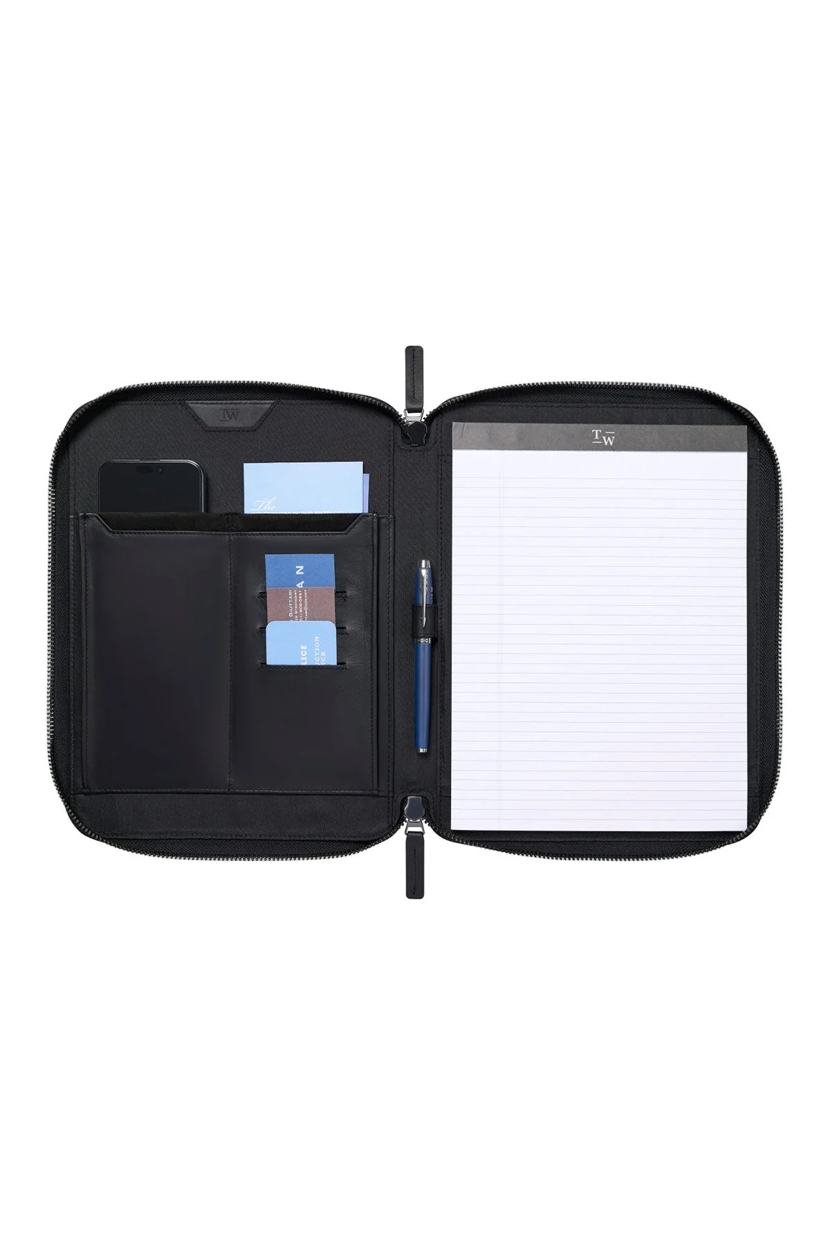 Travis & Wells Envoy Executive Zipper Close Custom Padfolio, Black - Image 3