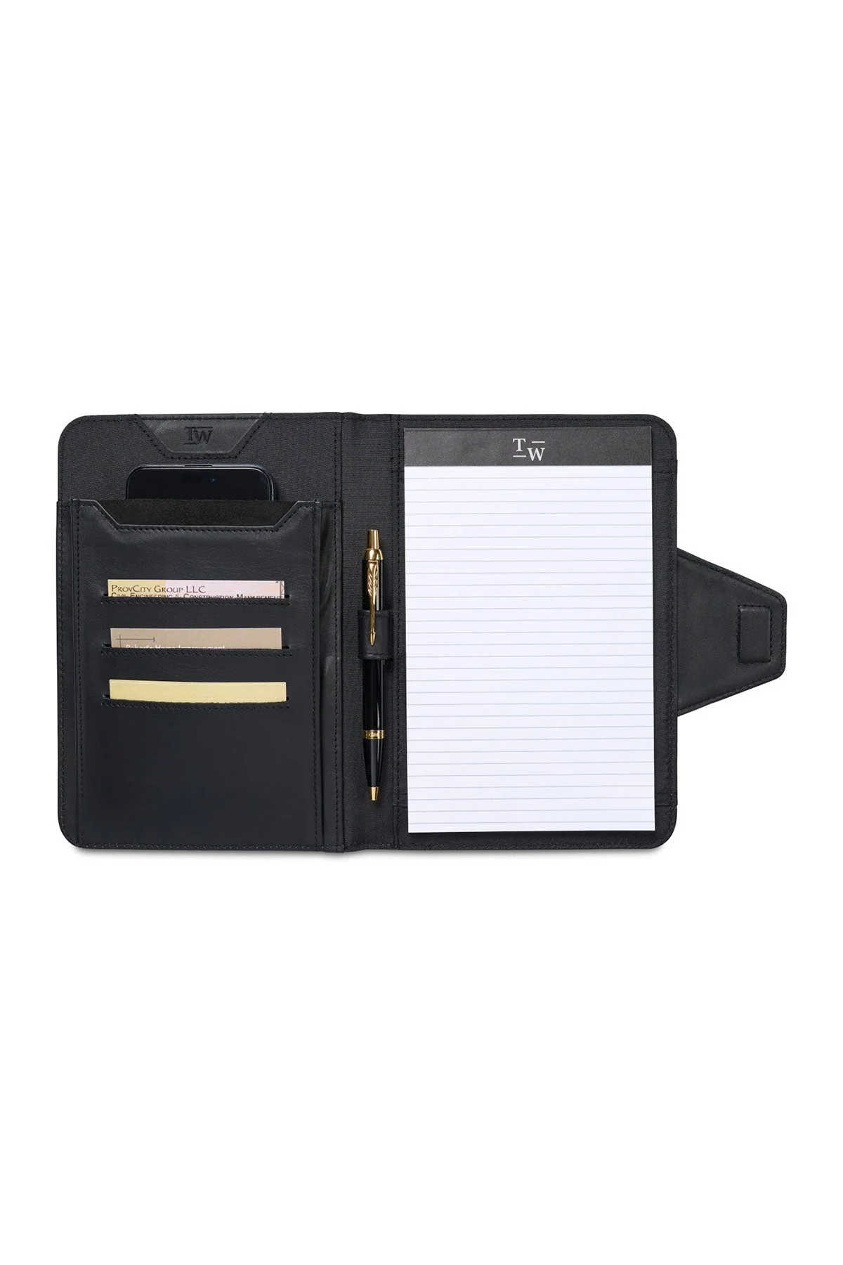 Travis & Wells Envoy Junior Magnet Close Custom Padfolio, Black - Image 2