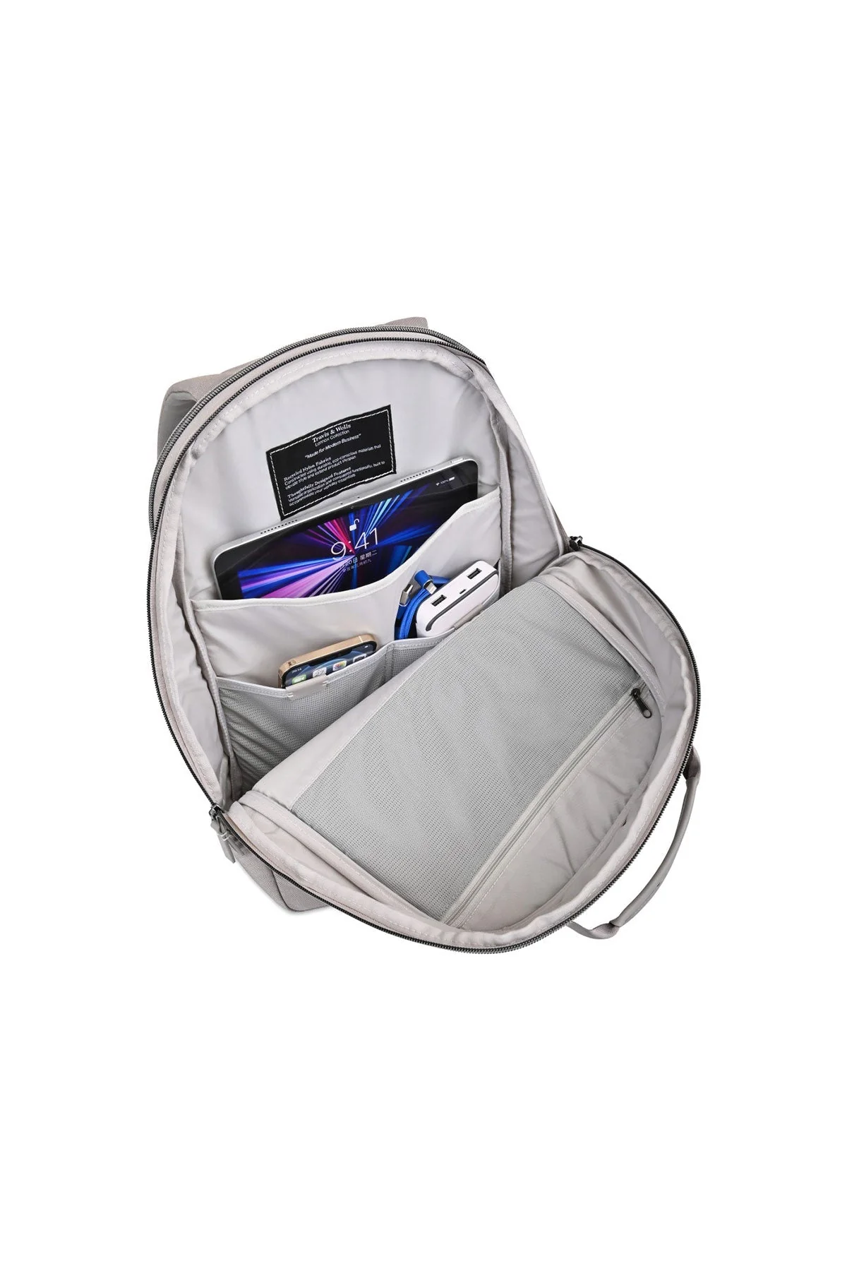 Travis & Wells Lennox Laptop Custom Backpack, Taupe [Tetralogicx] - Image 3