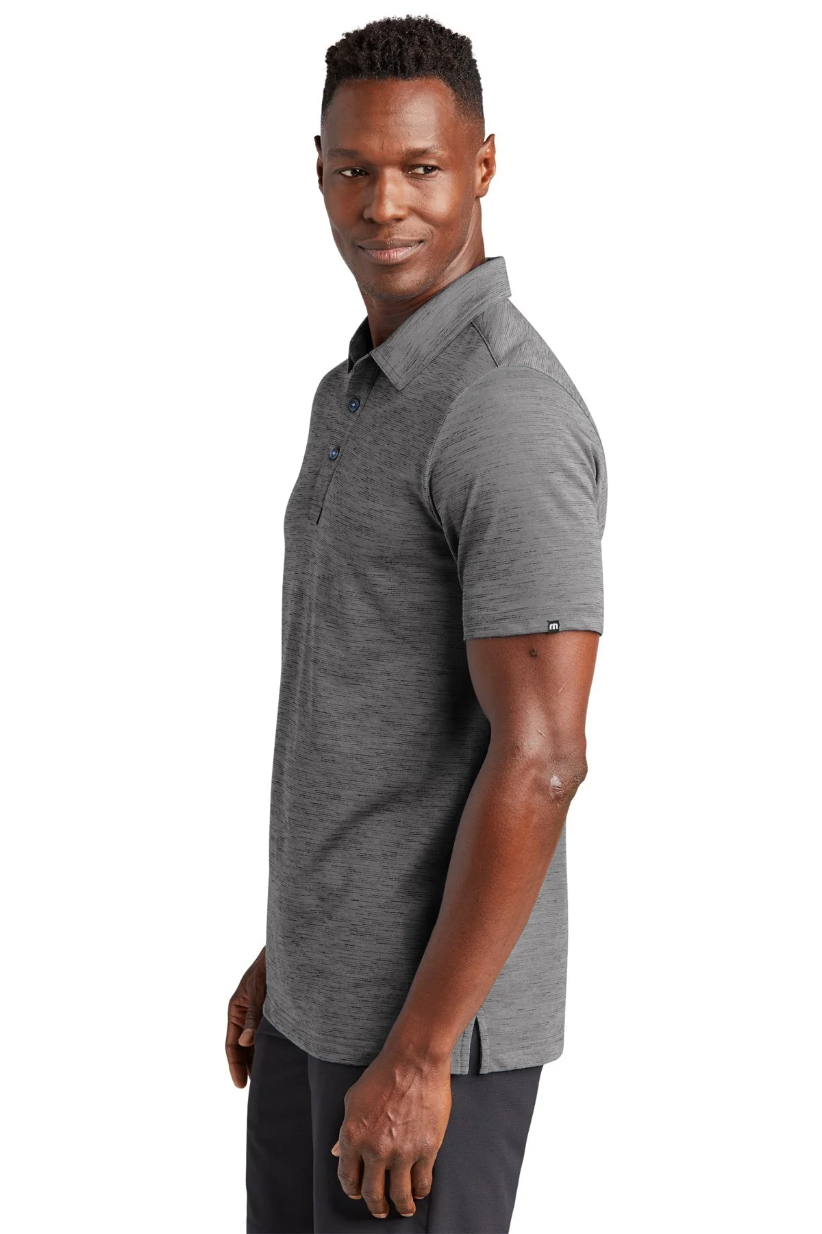 TravisMathew Auckland Slub Polo, Dark Grey [Shumaker & Sieffert] - Image 3