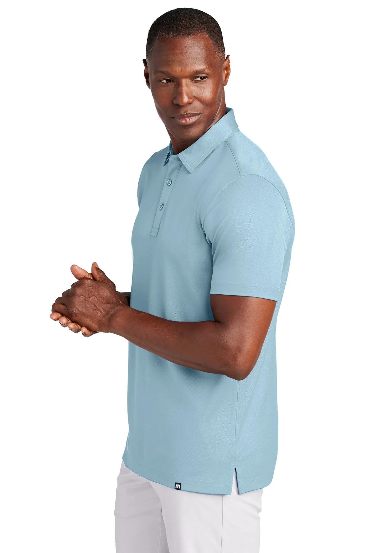 TravisMathew Cabana Solid Polo, Light Denim Blue [Real8 Group] - Image 3