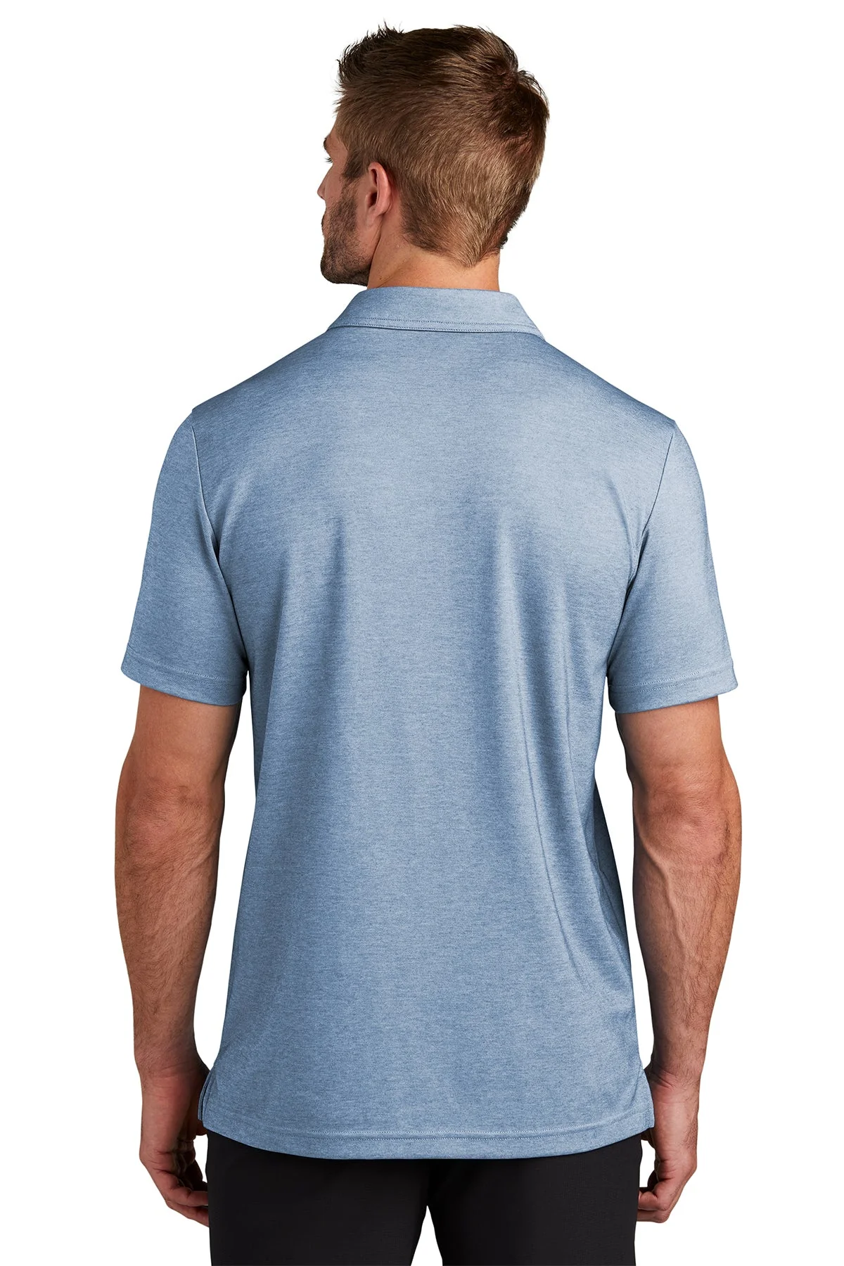 Custom TravisMathew Coastal Chest Stripe Polo TM1MY402 Opal Blue Heather - Image 2