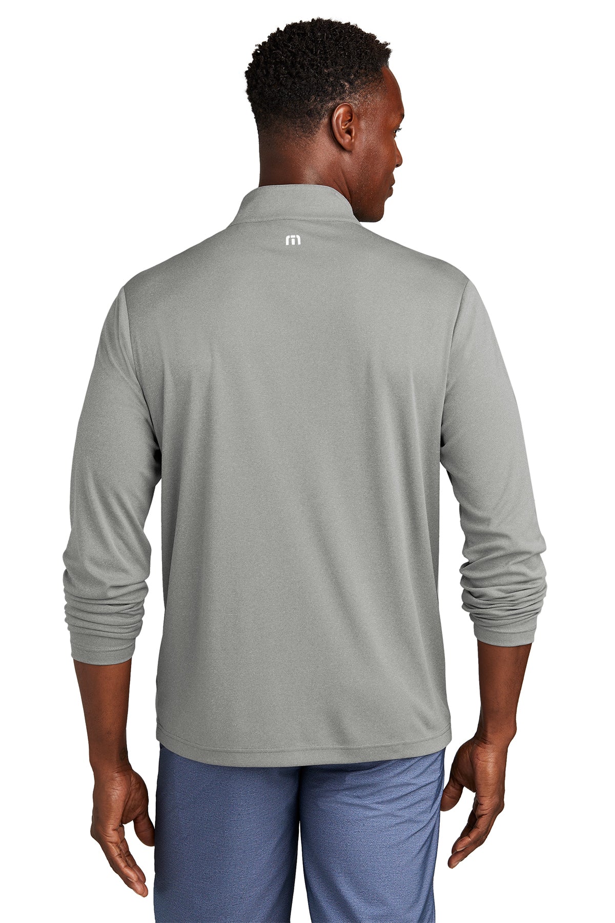Custom TravisMathew Coto Performance 1 with4-Zip TM1MY397 Quiet Shade Grey Heather - Image 2