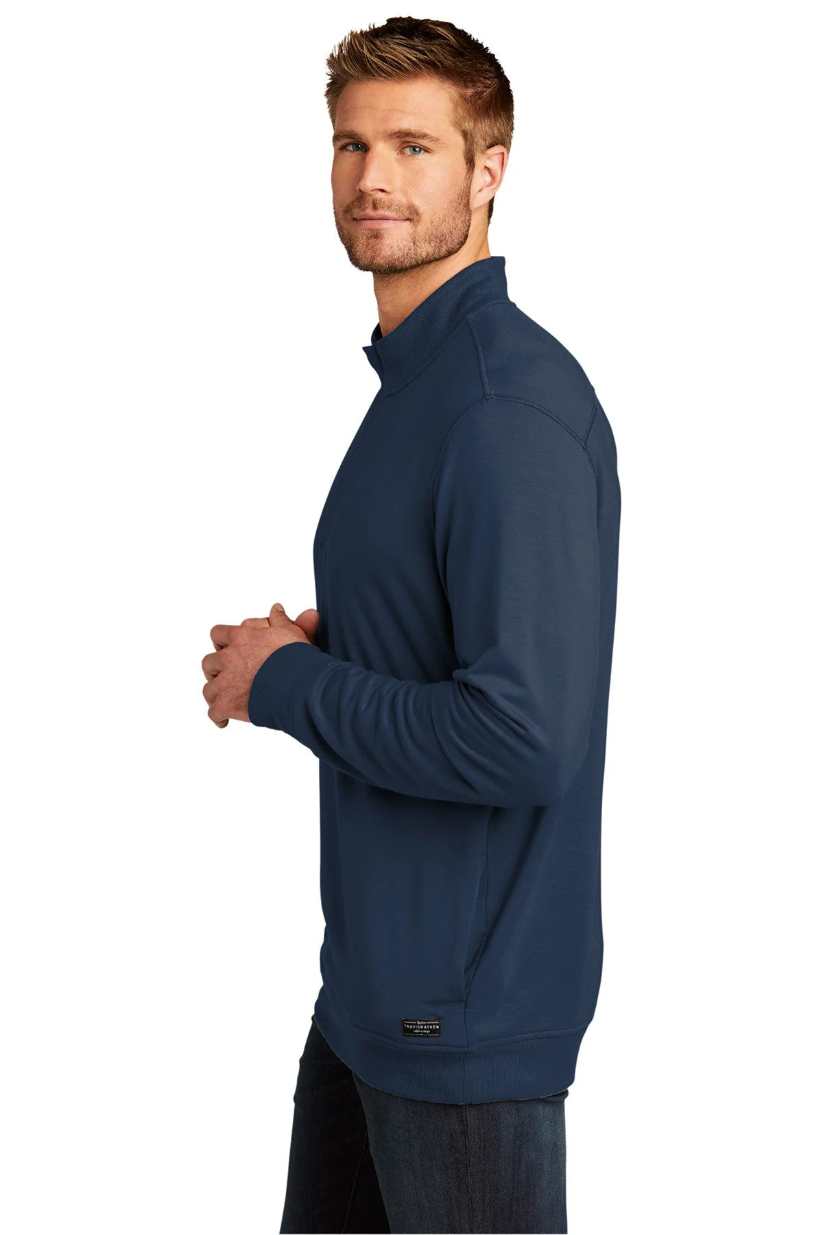 TravisMathew Newport 1/4-Zip Fleece, Blue Nights [Cunningham & Associates, LLC] - Image 3