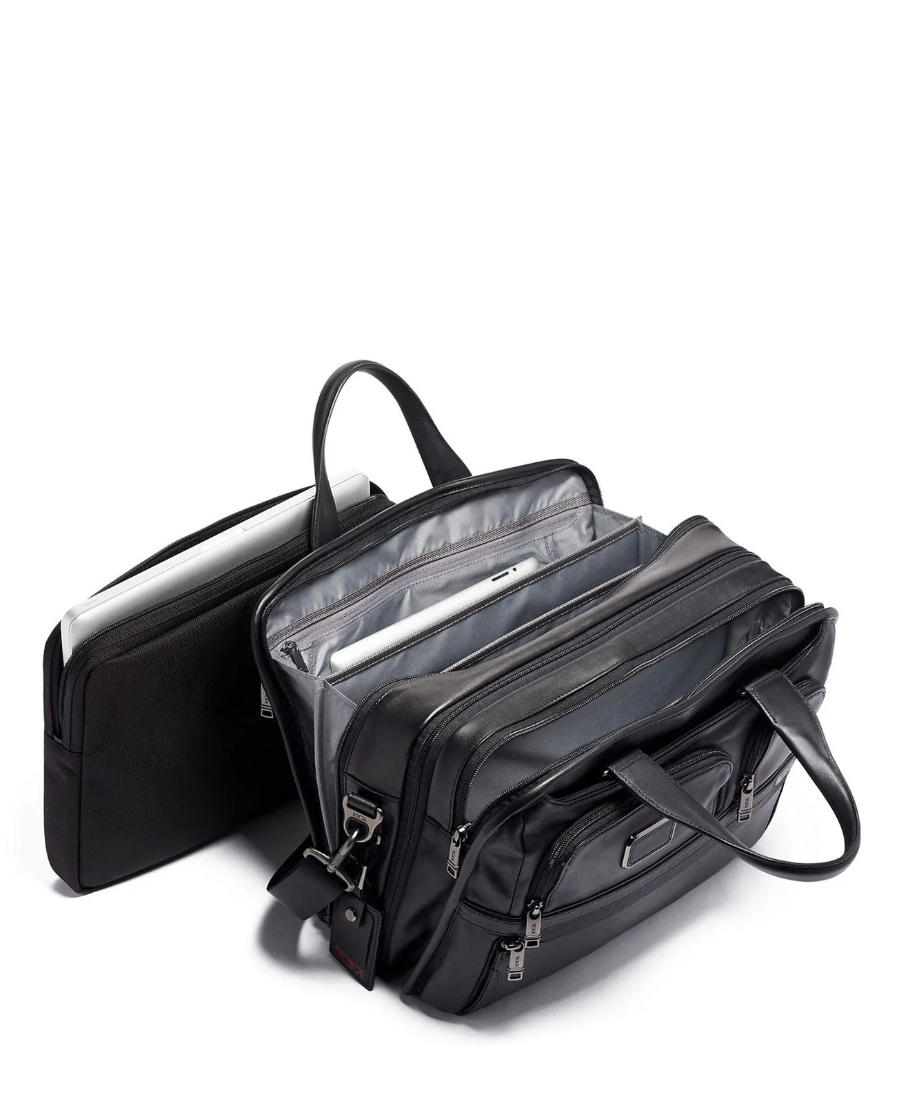 Tumi Expandable Organizer Laptop Brief, Black Leather - Image 3