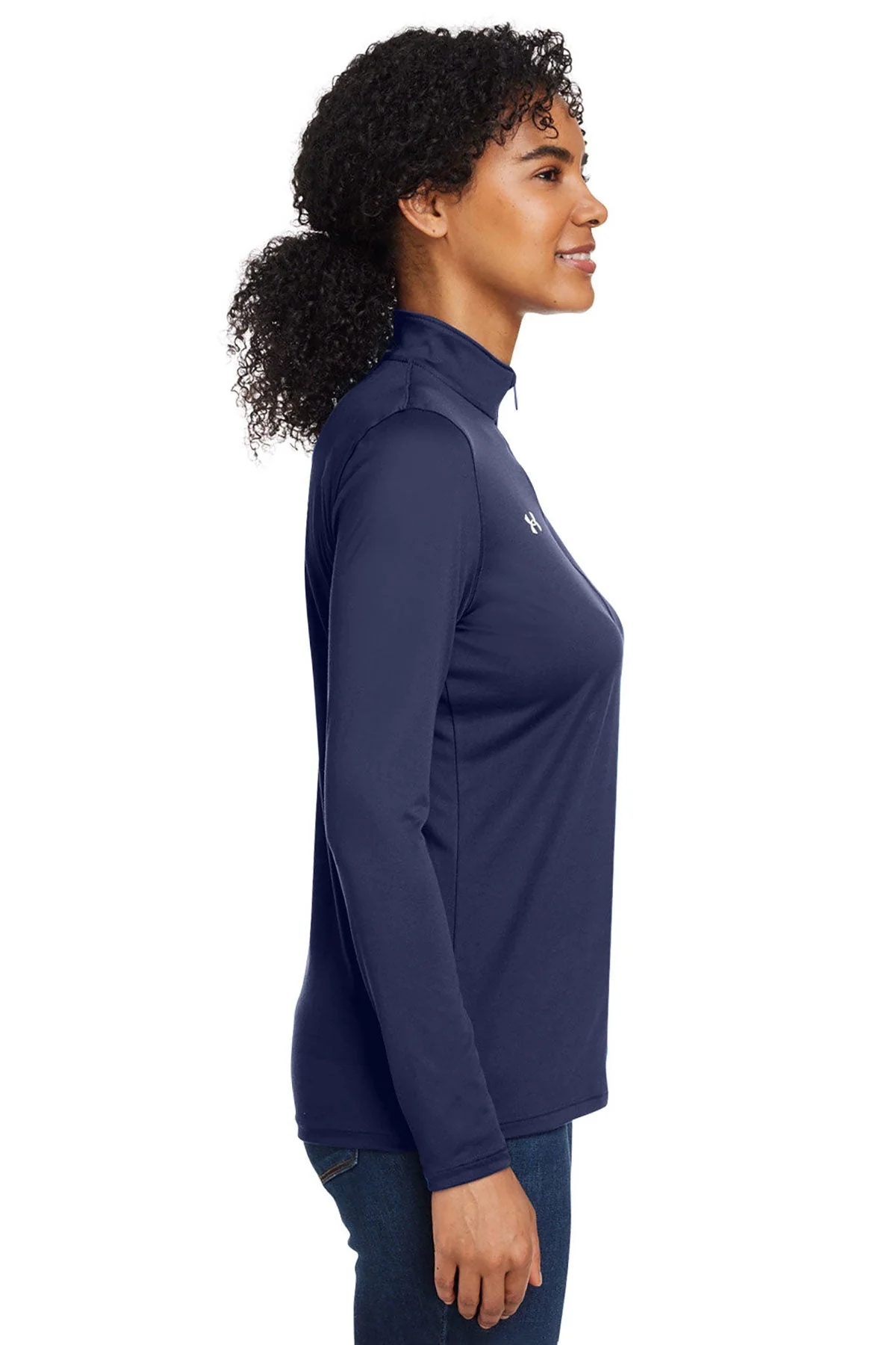 Under Armour Ladies Tech Quarter-Zip, Navy [GuidePoint Security] - Image 3