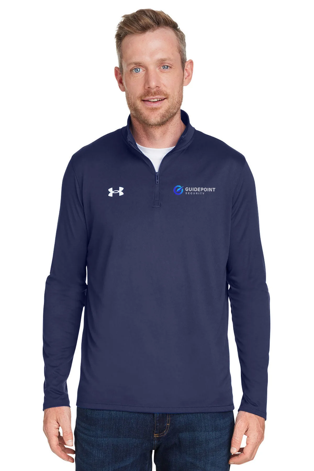 Under Armour Men's Tech Quarter-Zip, Medium Navy [GuidePoint Security]