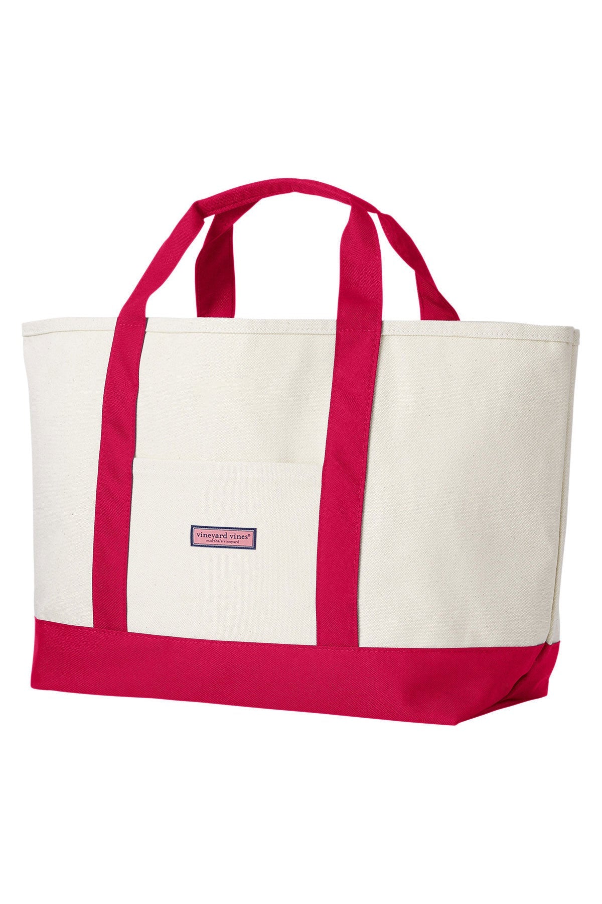 Vineyard Vines Custom Canvas Captain Tote, Natural/Lighthouse Red - Image 2