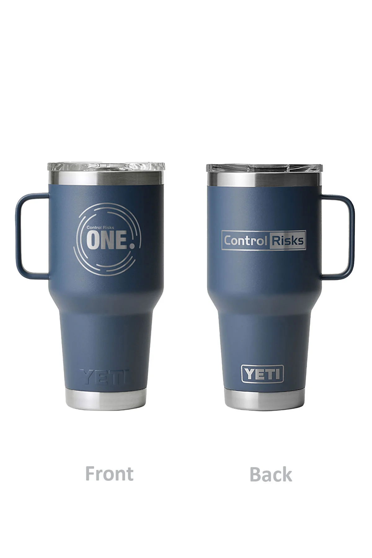 YETI 30 oz Travel Mug with Stronghold Lid, Navy [Control Risks]