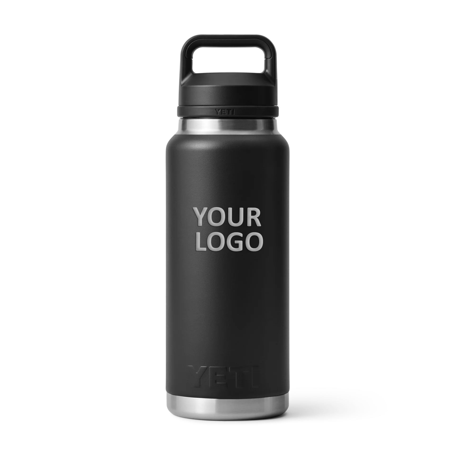 YETI Custom 36 Oz Rambler Bottles with Chug Cap, Black